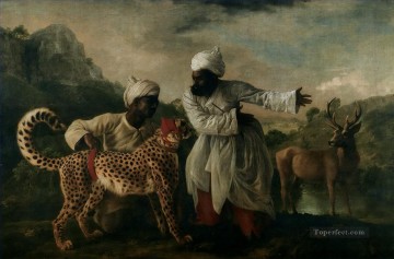 Árabe Painting - islam leopardo y ciervo árabes